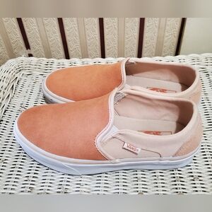 Vans Peach Platform Slip On Shoes 9